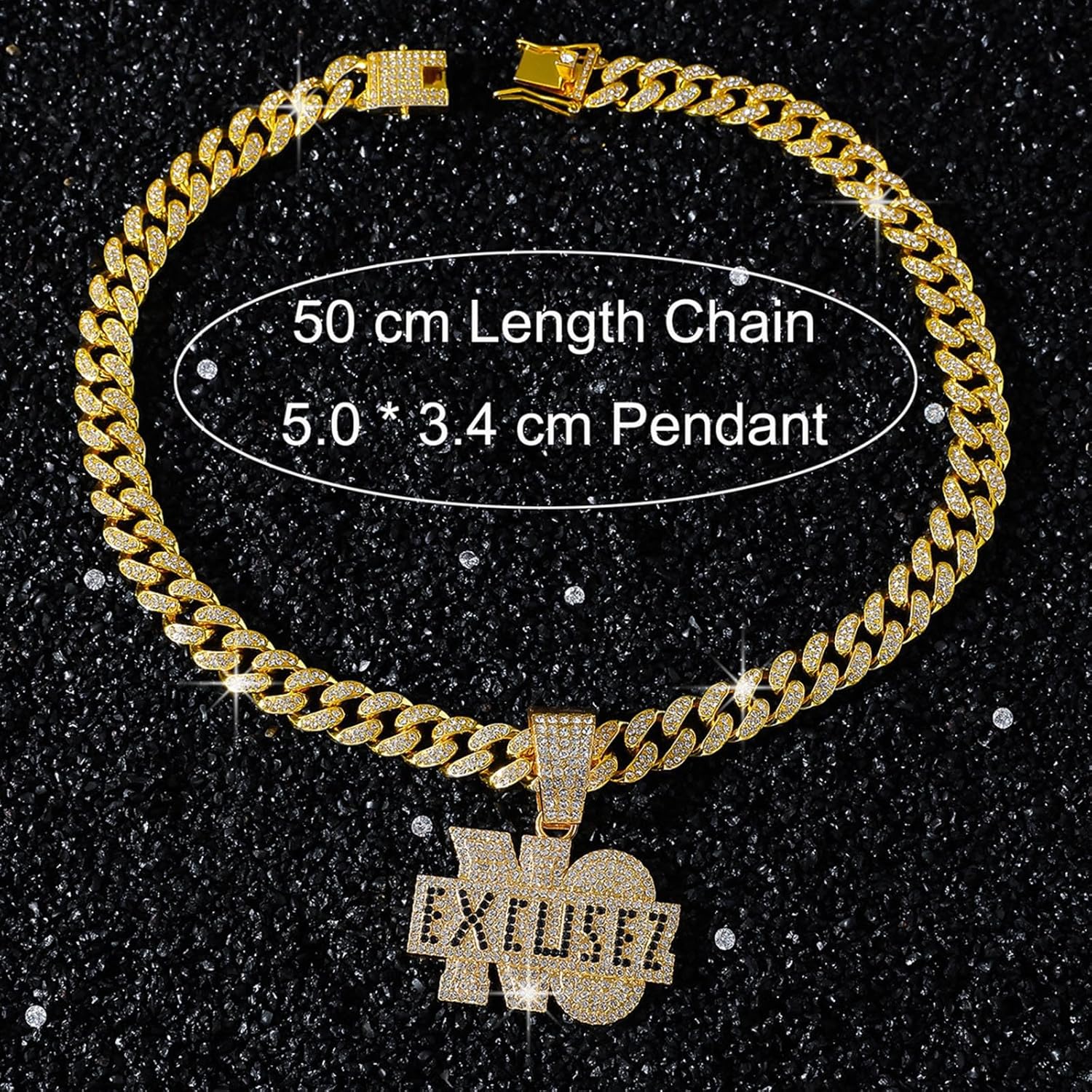 Miami Cuban Pendant Necklace, Ice Out Chain, Sport Fan, Hip-Hop Jewelry for Men Women, 20inch - Image 4