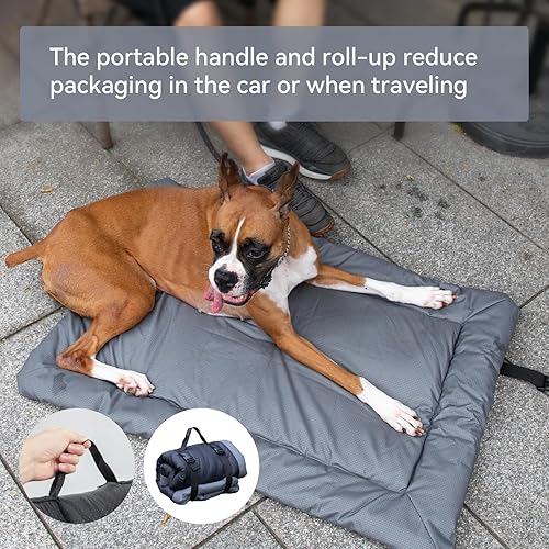 Miniatura 6 de Kitgo Cama para perros para acampar y viajes al aire libre, accesorios de viaje impermeables, tapete portátil enrollable para mascotas, cama de
