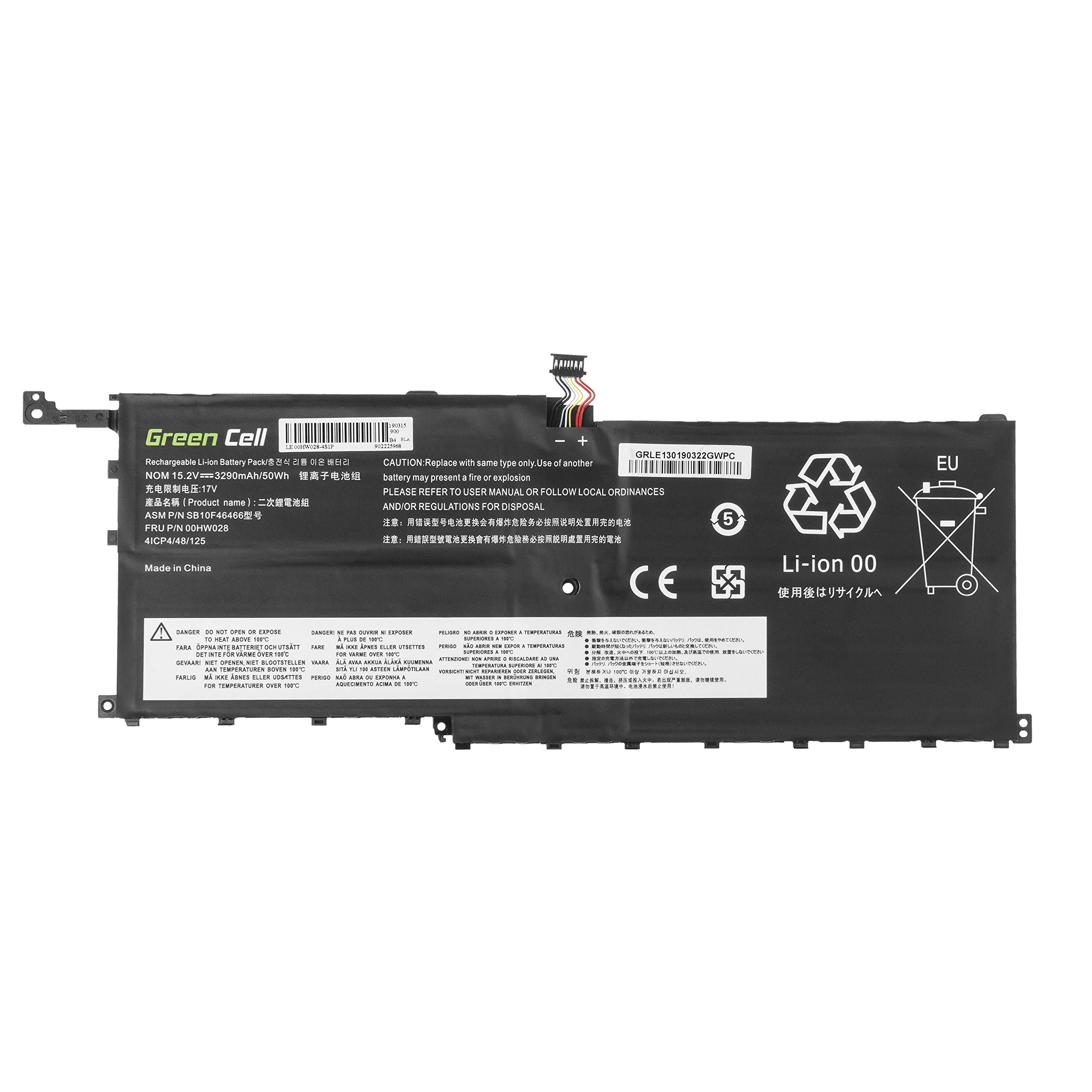 Green Cell 00HW028 00HW029 01AV409 01AV410 01AV438 01AV439 01AV440 01AV441 01AV444 01AV457 01AV458 SB10F46466 SB10F46467 SB10K97567 Batteria per Lenovo Portatile (3200mAh 15.2V Nero)