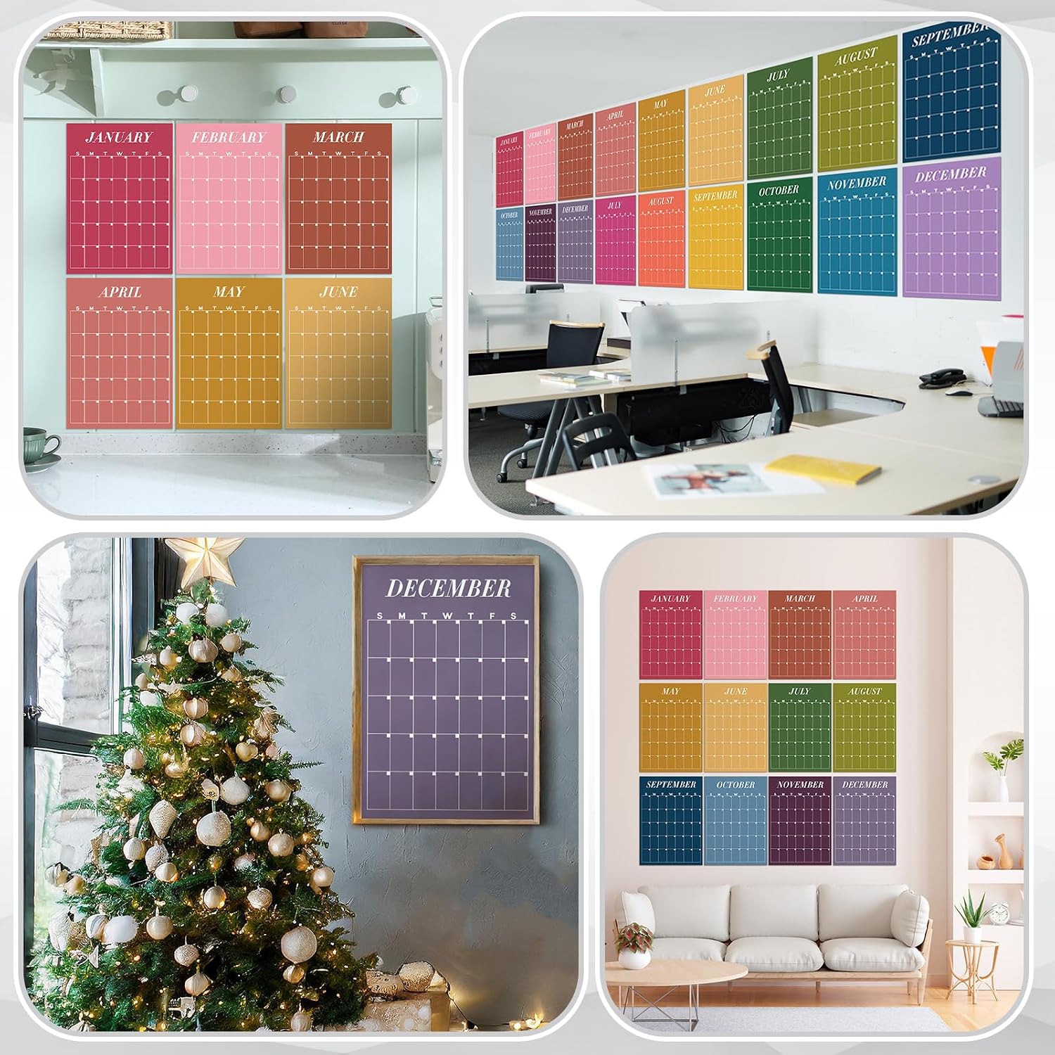  18 Pcs 2026-2027 Undated Large Wall Calendar Back to School Dry Ease 12 Month Classroom Decor Reusable Calendar Yearly Blank Planner Christmas New Year Gift for Office Home (Classic) thumbnail