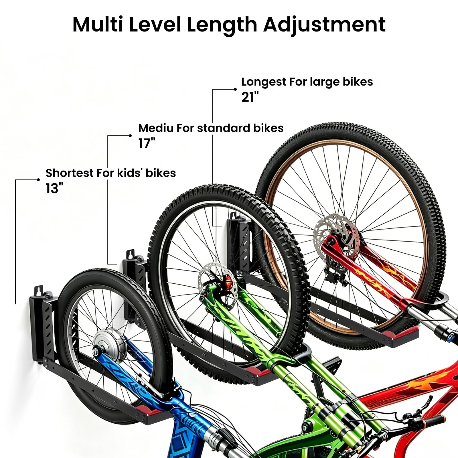 THMINS Soporte de pared giratorio para bicicleta con diseño de fácil carga, soporte para bicicletas de garaje que ahorra espacio, no requiere levantamiento pesado