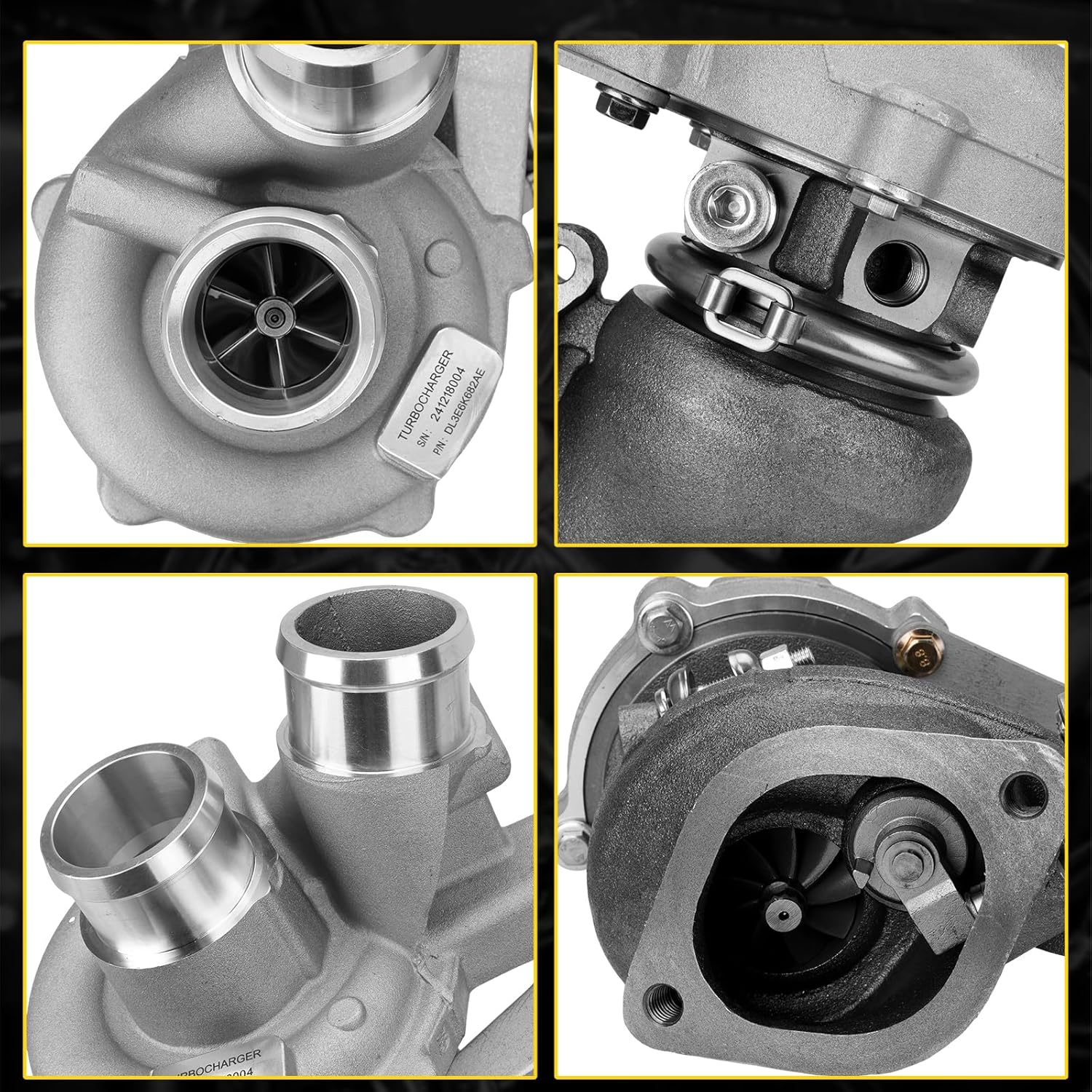 53039880469 Left & Right Turbocharger Set K03 Turbo Compatible with 2013-2016 Ford F150, 2015-2016 Expedition, 2015-2016 Transit 150 250 350 3.5L V6, Replace Number DL3E6C879AD 53039880470 DL3E6K682AE