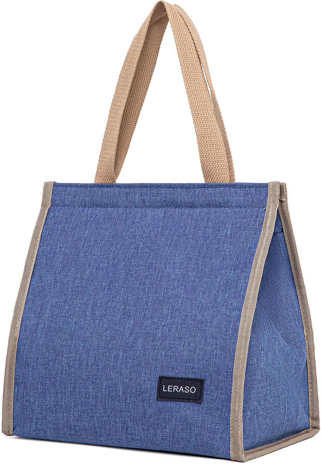 Insulated Lunch Bag for Work, 10.2"x5.9"x10.2" Oxford Waterproof Lunch Tote, Thermal Lunch Box for Office, Picnic & Outdoor, Blue Canvas Tote Bag