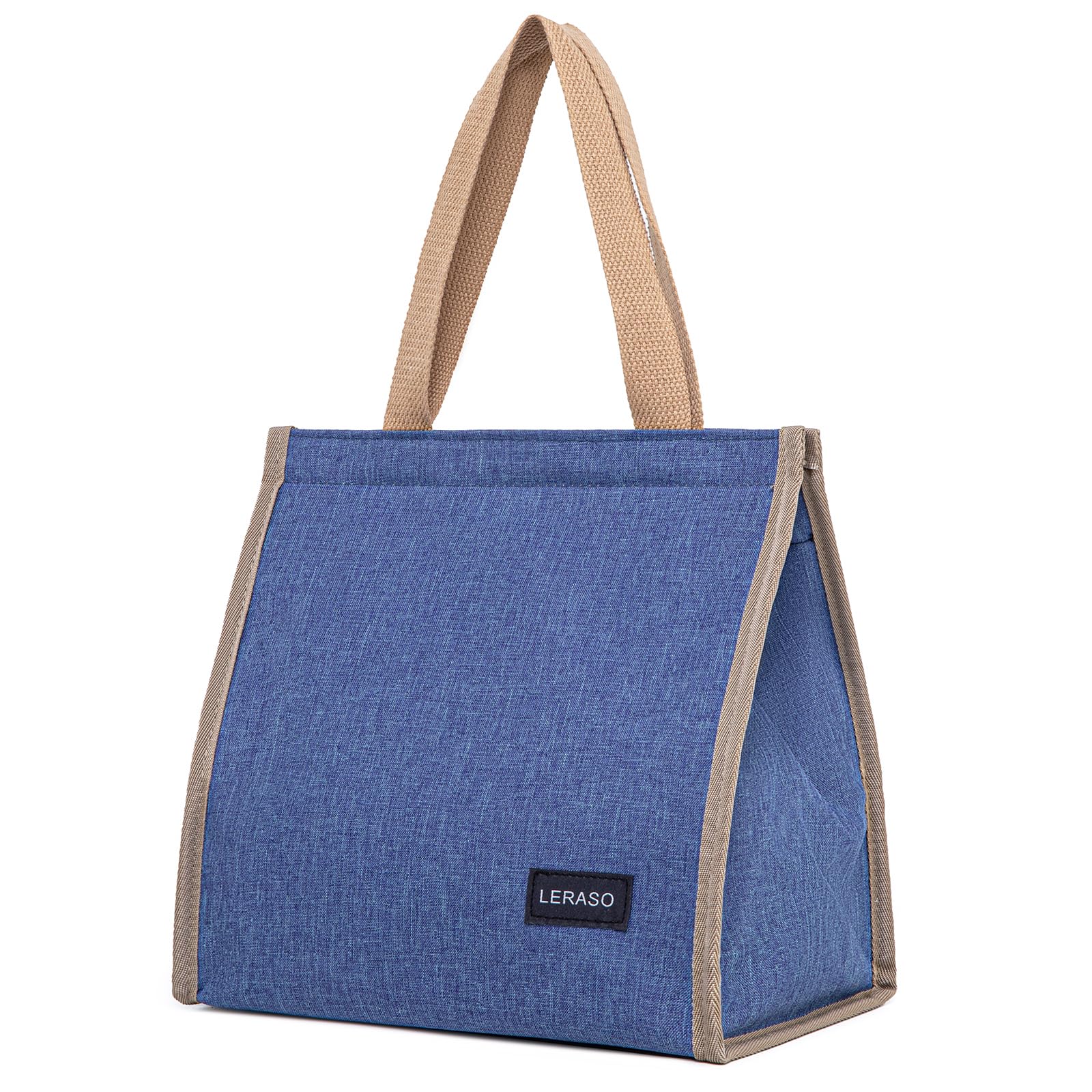 Insulated Lunch Bag for Work, 10.2"x5.9"x10.2" Oxford Waterproof Striped Canvas Tote Bag