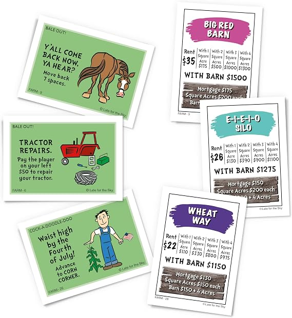 Late for the Sky Farm-Opoly - Family Board Game for Kids and Adults