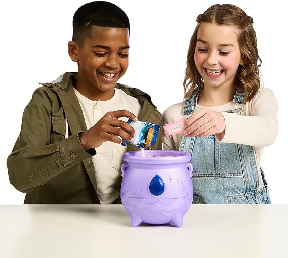 Magic Mixies Color Surprise Magic Cauldron. Reveal a Mixie Plushie from the Fizzing Cauldron and Discover 6 Magical Color Change Surprises