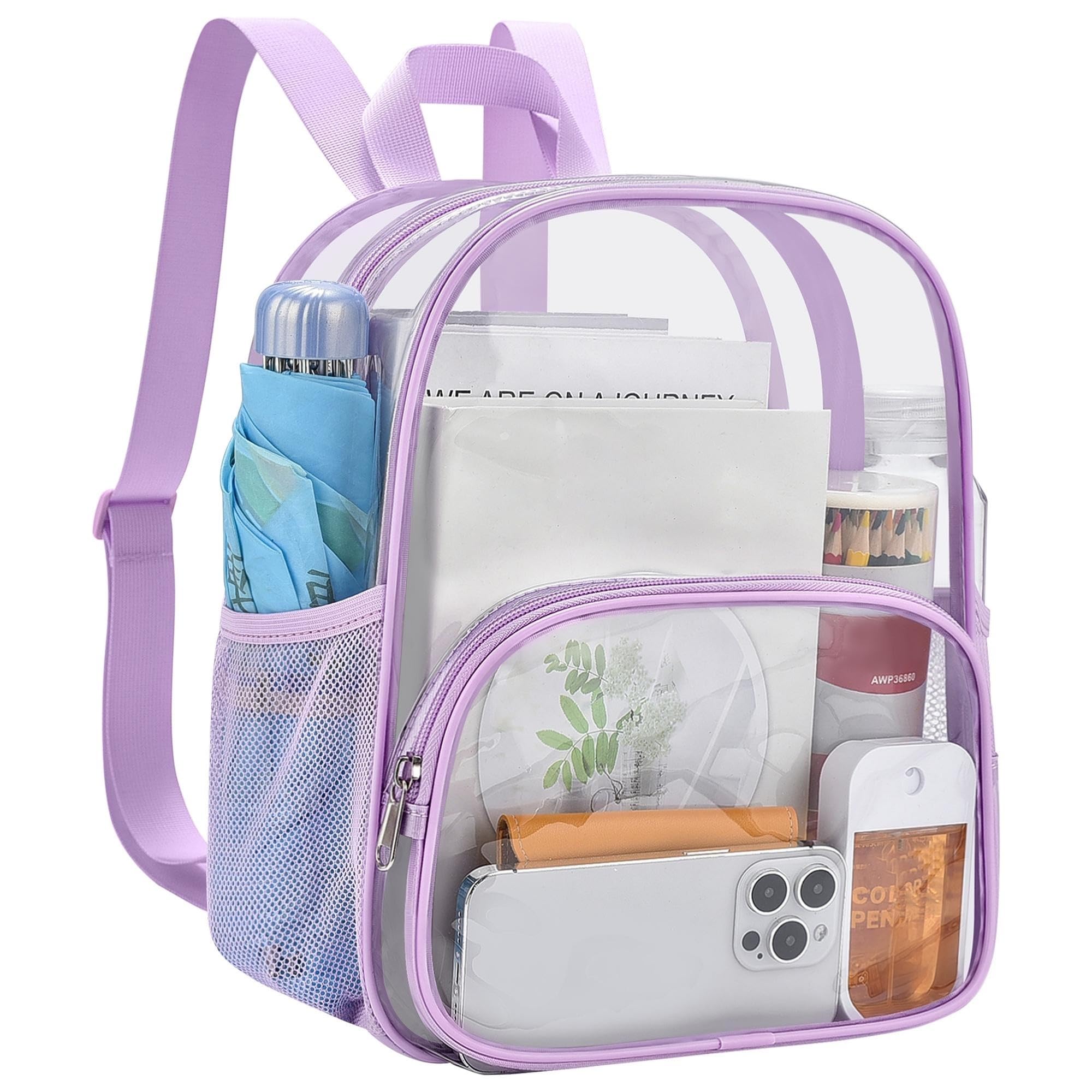 USPECLARE Medium Clear Backpack Stadium Approved 11.5 x 9.5 x 6 In | See Through Backpack for Little Boys &amp; Girls for Concert, Festival, Sport Events