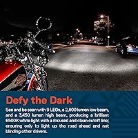 Vista 2 de TRUE MODS 5.75" (5 3/4) Faro LED para Harley Davidson [Acabado Negro] Faro LED Redondo para Motocicleta para Dyna Street Bob Super Wide Glide Low
