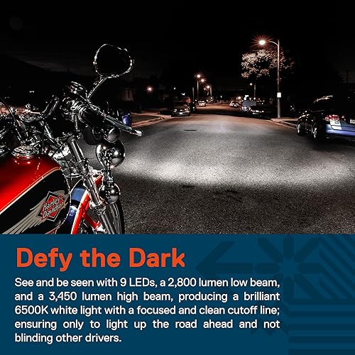 Vista 2 de TRUE MODS 5.75" (5 3/4) LED faro para Harley Davidson [acabado negro] redondo LED motocicleta faro para Dyna Street Bob Super Wide Glide Low Rider