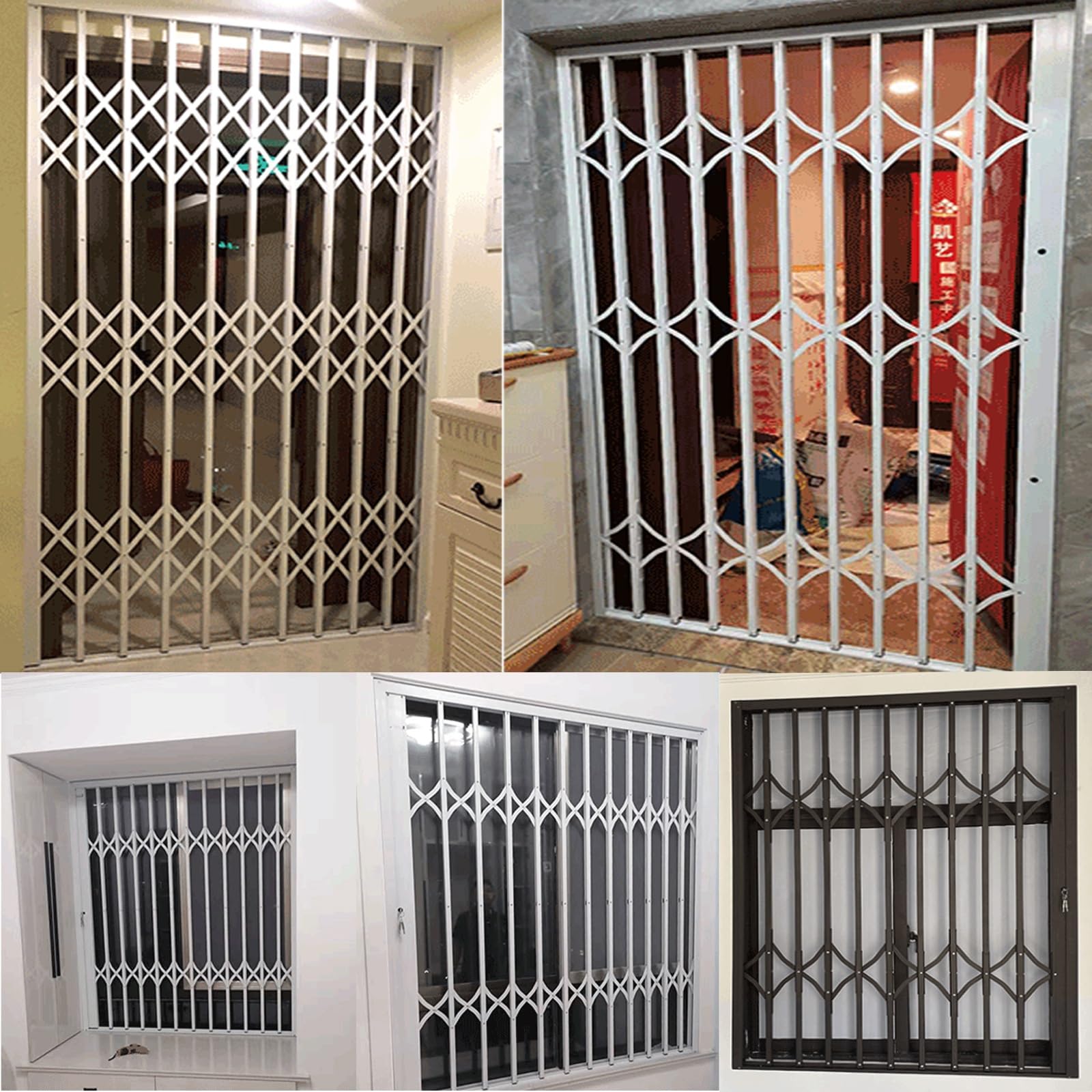 grille de fenêtre antivol Fenêtre Pliante Anti-eff Barrière de sécurité for fenêtre, avec double verrouillage et clé, for la des enfants, tout-petits(3.0x3.7ft/90x110cm)