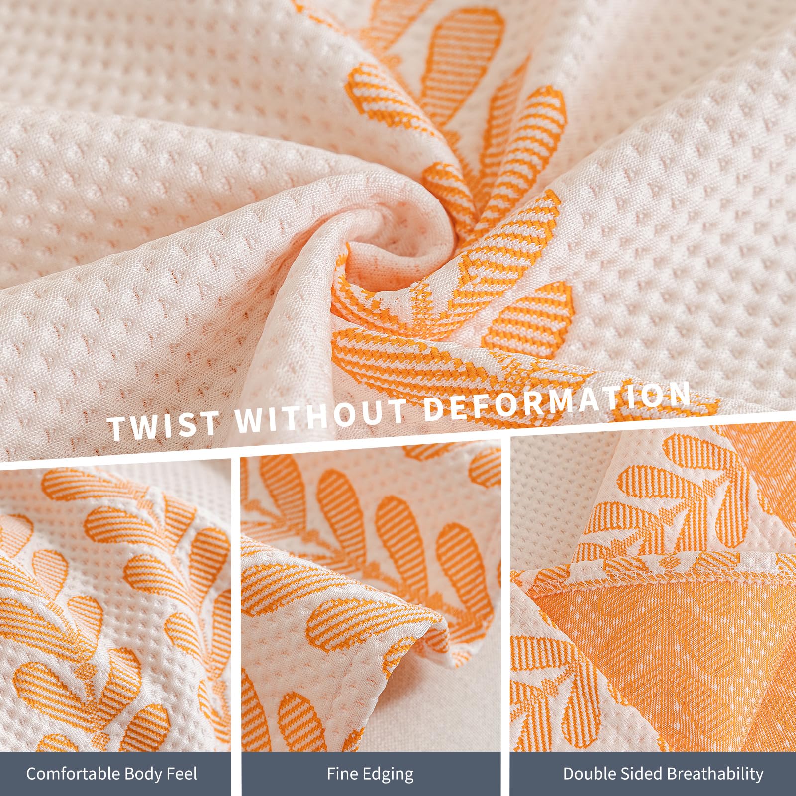 Plaid Canape Couverture Canapé Grande Taille Décoratifs Jeté de lit ou Jeté de canapé, Multifonctionnel Jeté de Canapé,Couverture de canapé d'été Respirante 180 * 130cm-Orange