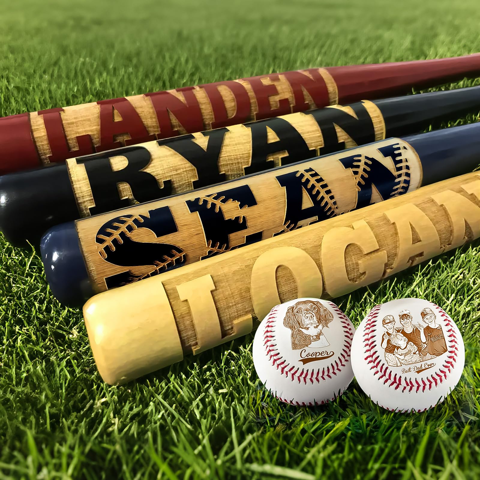 Mini mazza da baseball personalizzata, nome inciso personalizzato, racchetta in legno da 18 pollici, regalo per porta anelli, allenatore, giocatore, squadra softball, Little League, testimoni