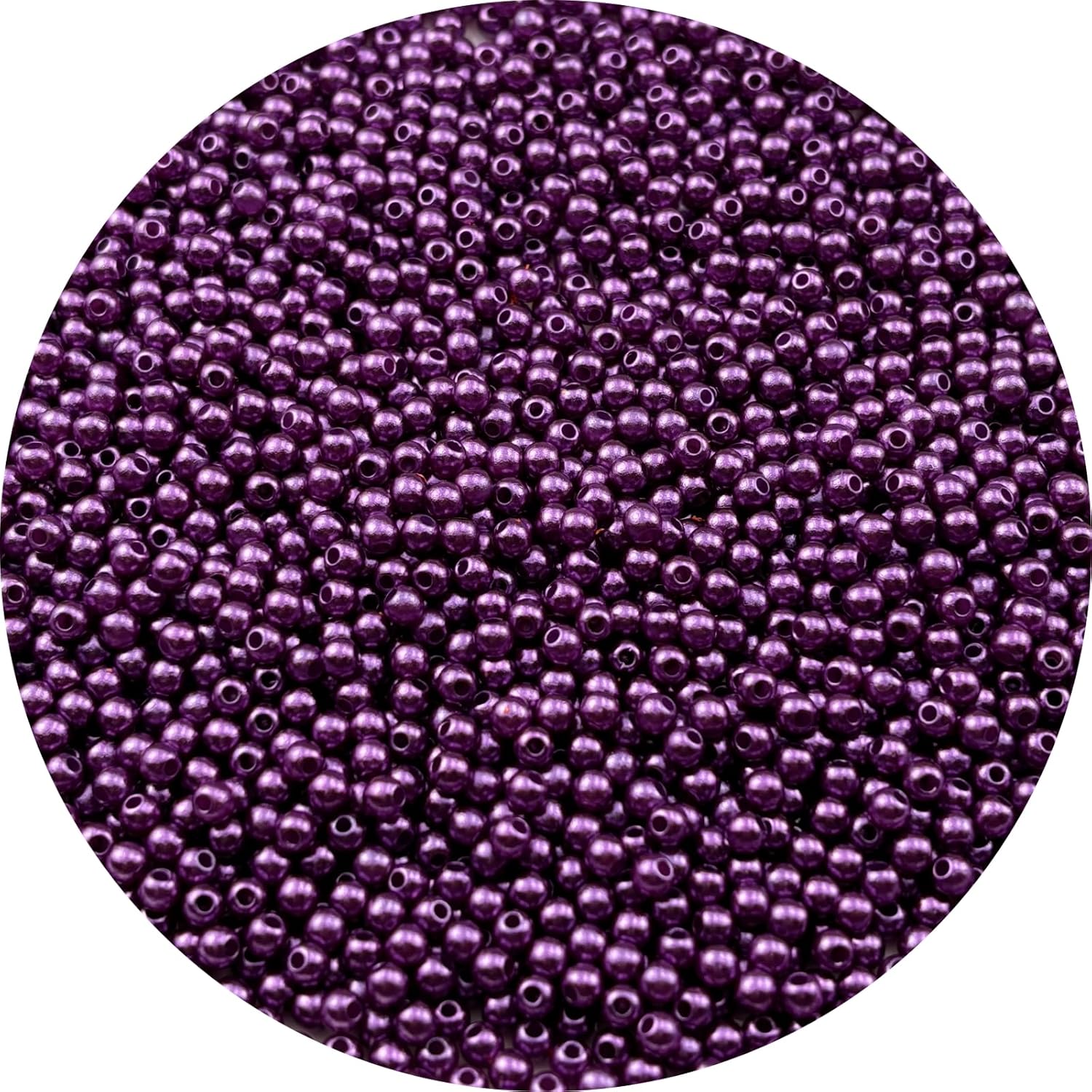 2000pcs Pearl Beads for Crafts 4mm Resin Pearl for Jewelry Making Round Bulk Pearls Beads with Hole for Sewing Crafts Decoration Necklaces Bracelets Earrings Making(Dark Purple)