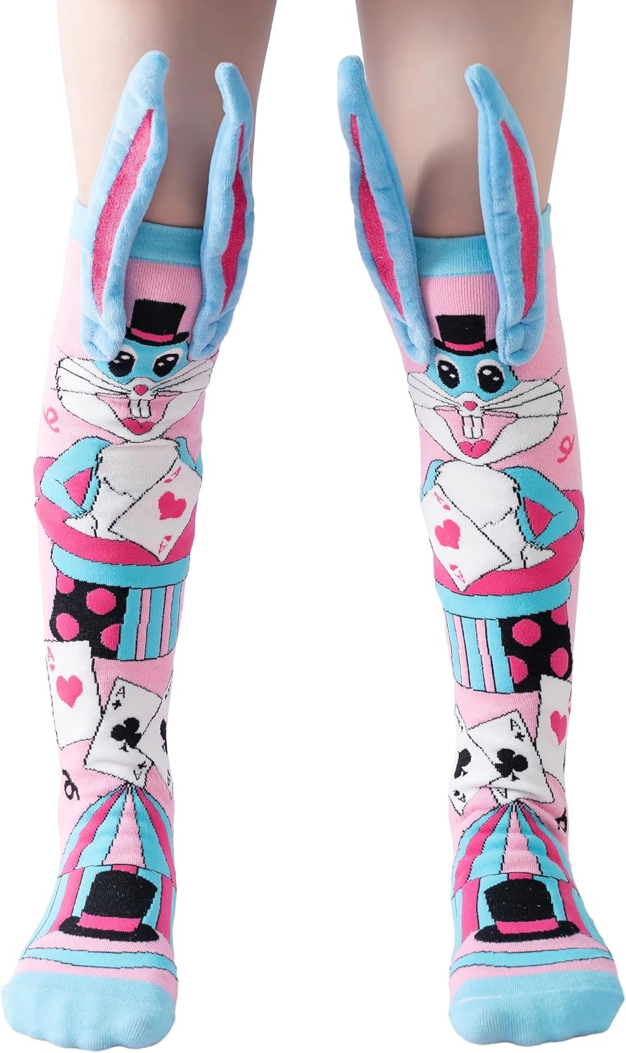 Girls Knee High Socks Crazy Socks for Kids with 3D Flowers, Soft Stretch Novelty Socks for Girls (Floral Pink & Purple)