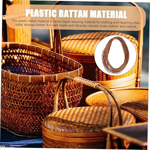 Miniatura 8 de Happyyami Kit de reparación de mimbre, 1 rollo de cestas tejidas, cesta de almacenamiento de material de bastón, palos planos de mimbre, kit de