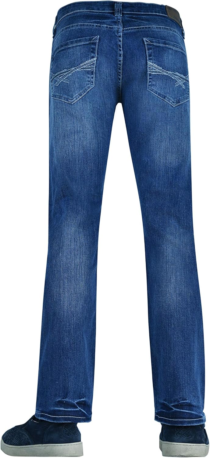 Flypaper Men's Straight Jeans Regular Fit Medium Sea Blue 34W x 32L