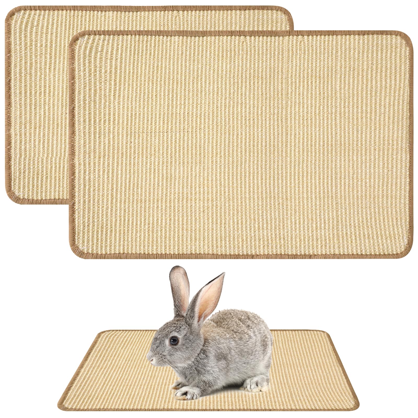 Tappetino In Sisal Per Conigli E Roditori - 60x40 Cm, Antigraffio E Naturale