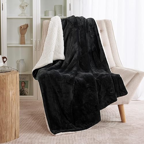RYB HOME - Manta de vellón Sherpa reversible, ultralujosa, suave como terciopelo, mullida y acogedora, ideal para regalar en cumpleaños, el Día de