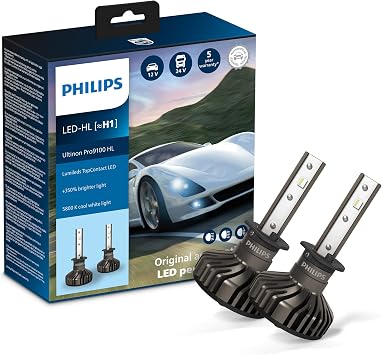 Philips Ultinon Pro9100 LED car headlight bulb H1, +350%, 5.800K, set of 2