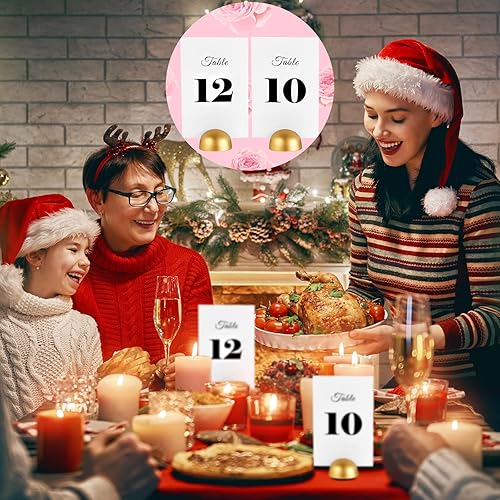 Miniatura 5 de 20 piezas de mesa redonda con números de soporte para mesa moderna cursiva número 1-20 para boda, recepción, aniversario, fiesta, restaurante,