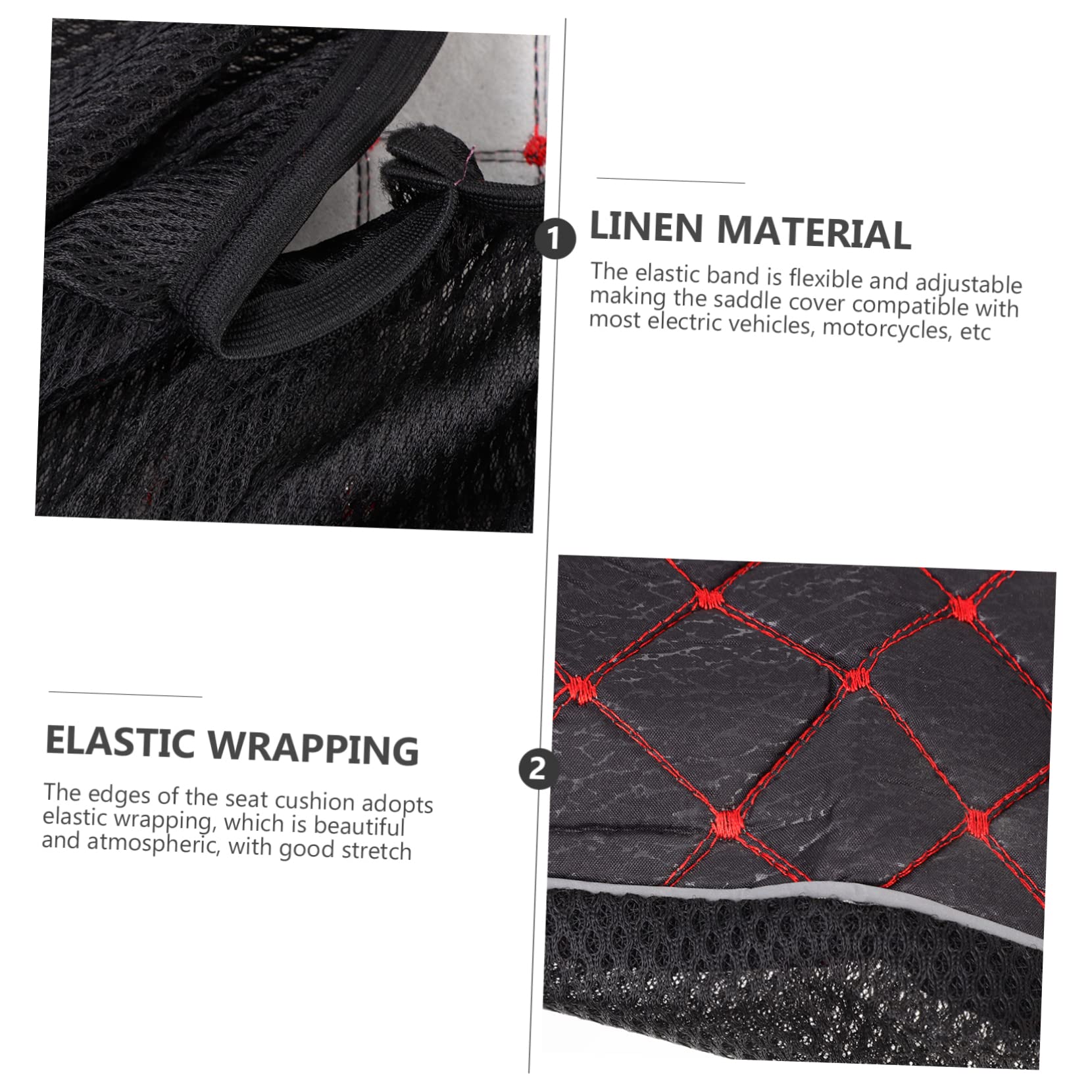 SOLUSTRE 3pièces Housse De Siège De Électrique Couverture De Coussin De Selle Anti-UV Et Respirante Confortable pour Conduite Modèle Moyen à Carreaux Utilisation