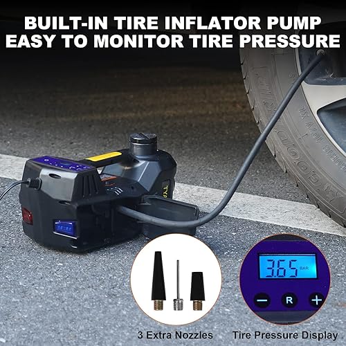 Miniatura 7 de Gato hidráulico de coche eléctrico inalámbrico de 5 toneladas con llave de impacto inalámbrica de 12 V, gato eléctrico de piso para SUV sedanes (2