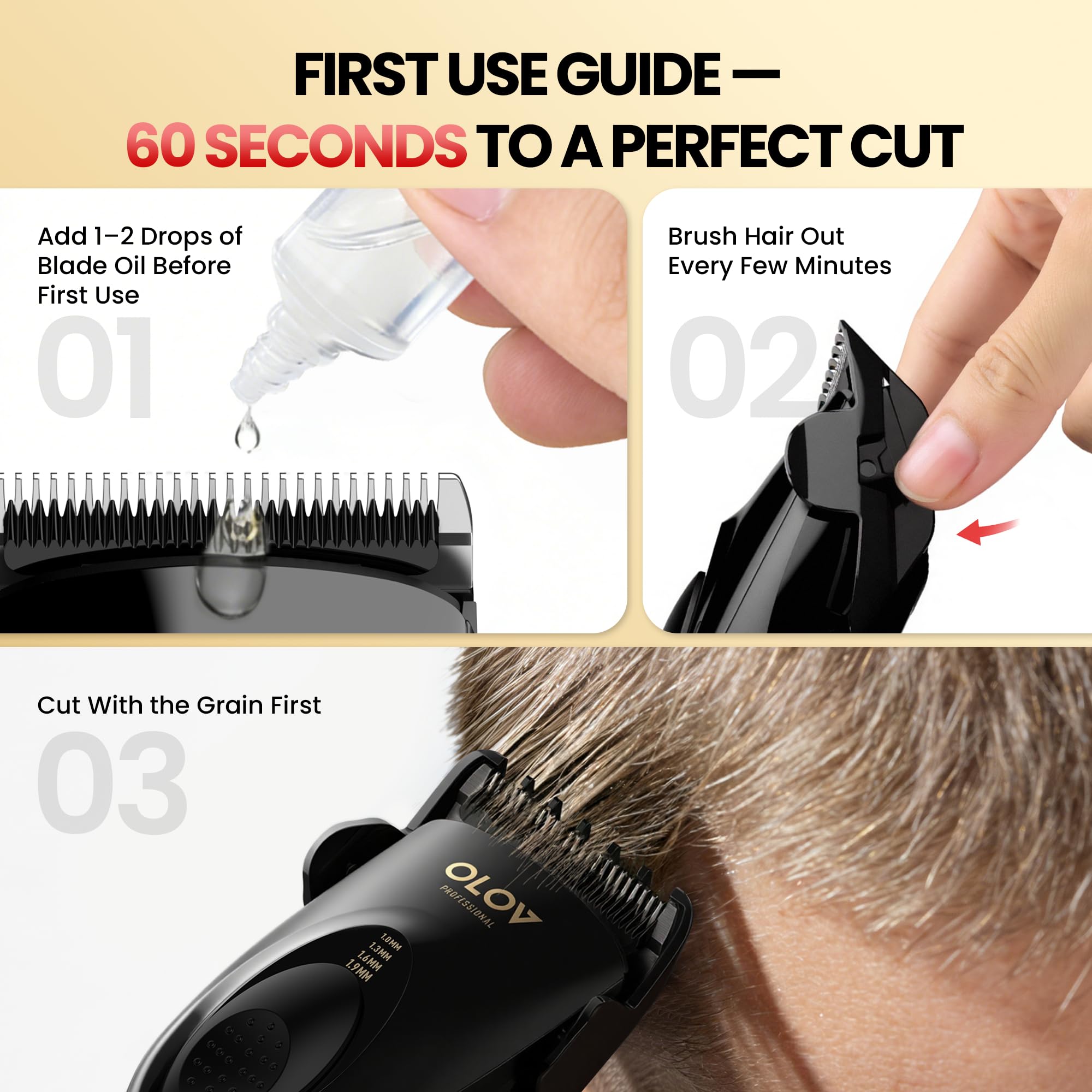 Cordless Hair Clippers for Men with Adjustable Settings and Ceramic Blades