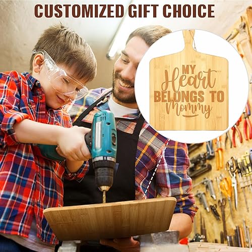 Miniatura 5 de Patelai Juego de 12 Tablas de Cortar de Madera con Asas, Tablas de Cortar Grandes para Servir en la Cocina, Tablas de Cortar Simples a Granel,