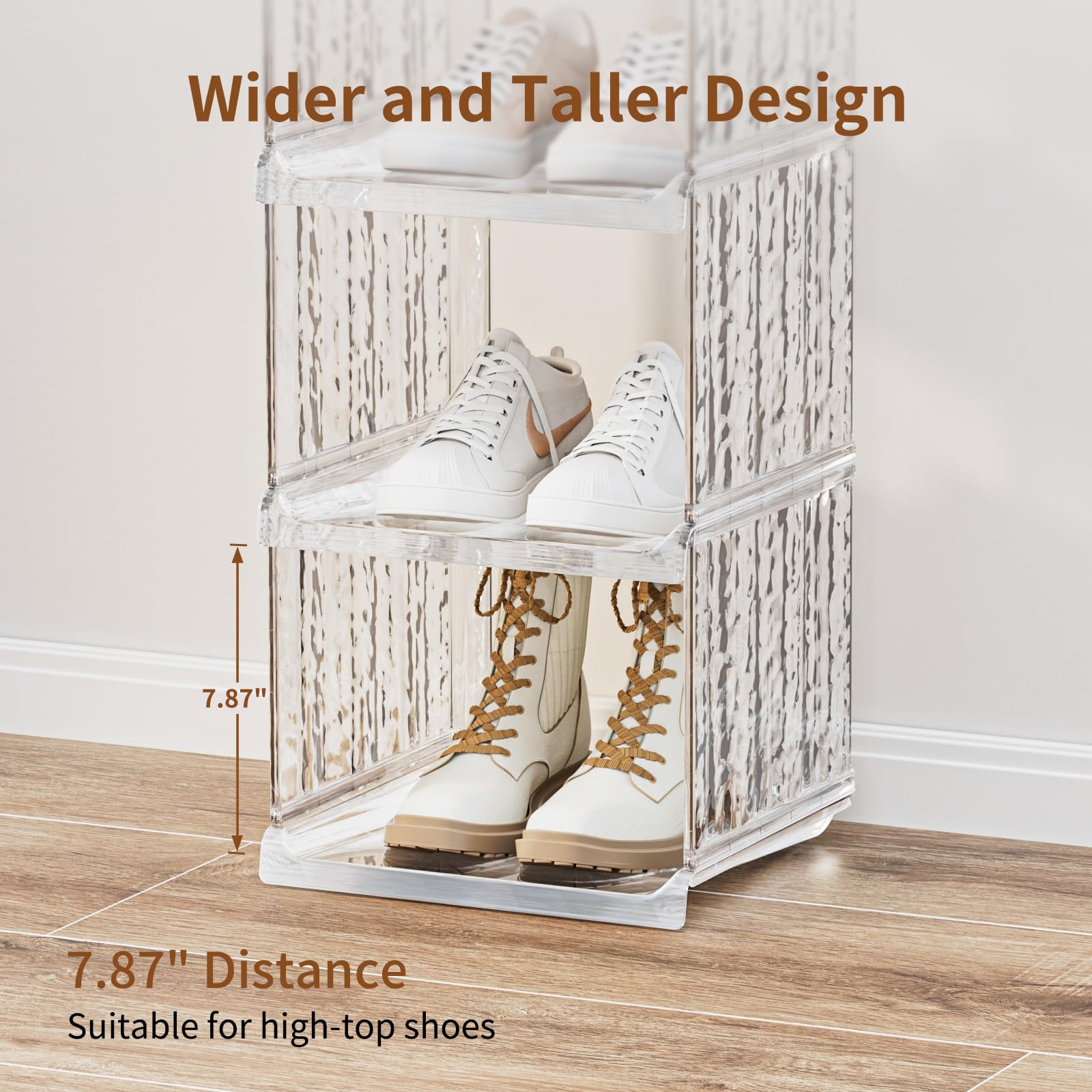 Snapklik.com : HAIXIN Shoe Rack For Closet - 5 Tier Vertical Ice Clear ...