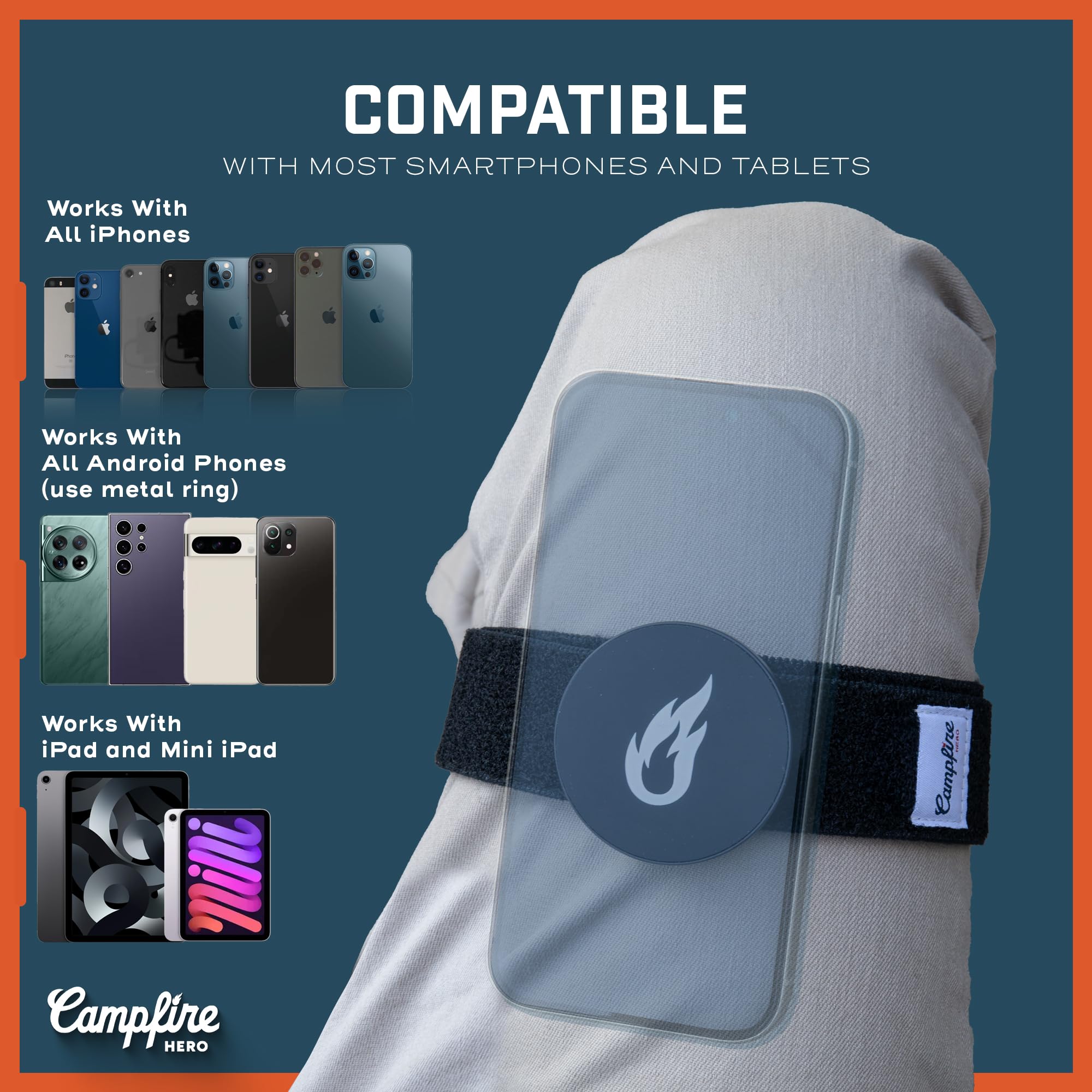 Correa magnética para teléfono para guitarristas | Acceso manos libres a pestañas y melodías | Posicionamiento natural en el muslo | Compatible con teléfonos MagSafe y no MagSafe |