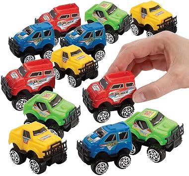 Fun Express Mini Truck Pullback Racers Set of 12 Bulk Assortment Toys