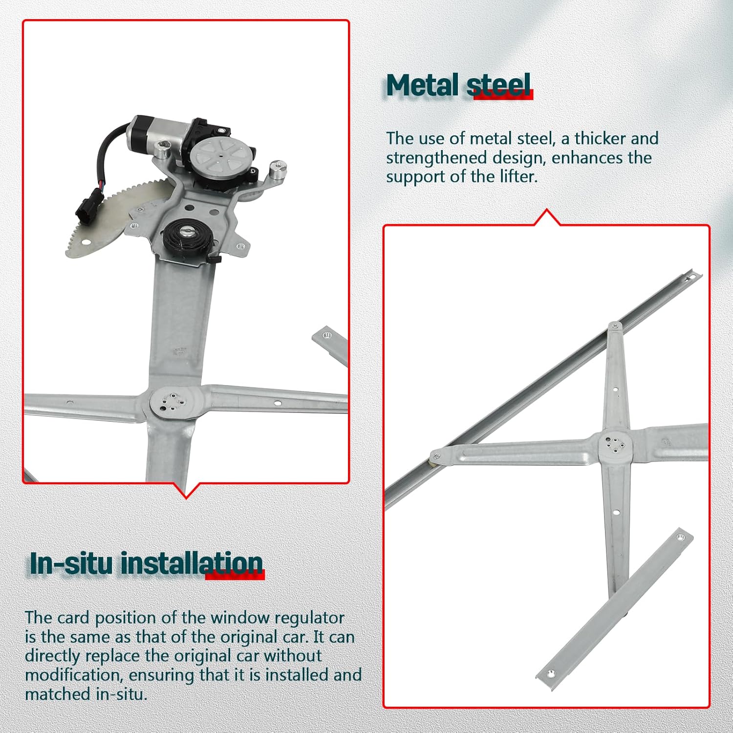 FINDAUTO Front Left Side Power Window Regulator with Motor Replacement for 2002-2005 for Kia Sedona, 748-414