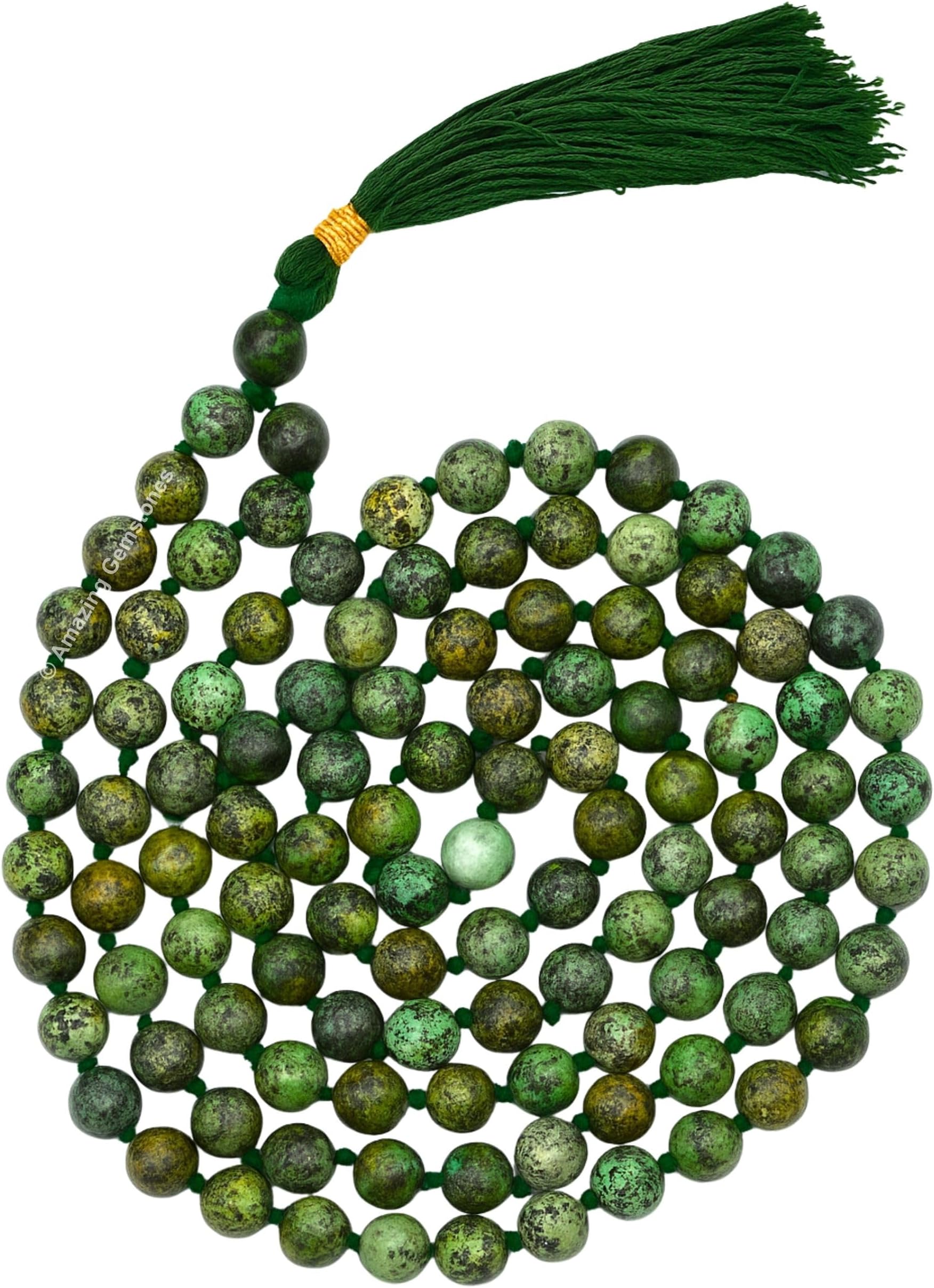 Amazing Gemstone Japa Mala 108 Prayer Beads Necklace and Wrist Mala Bracelet for Meditation