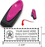 Vista 1 de Sello de bolsillo para notario móvil exclusivo rosa Texas