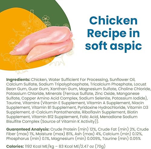 Miniatura 2 de almo nature Classic Complete Cat 12 Pack Receta de pollo en Aspic suave, latas de 2.47 onzas, comida húmeda enlatada para gatos adultos, sin granos,