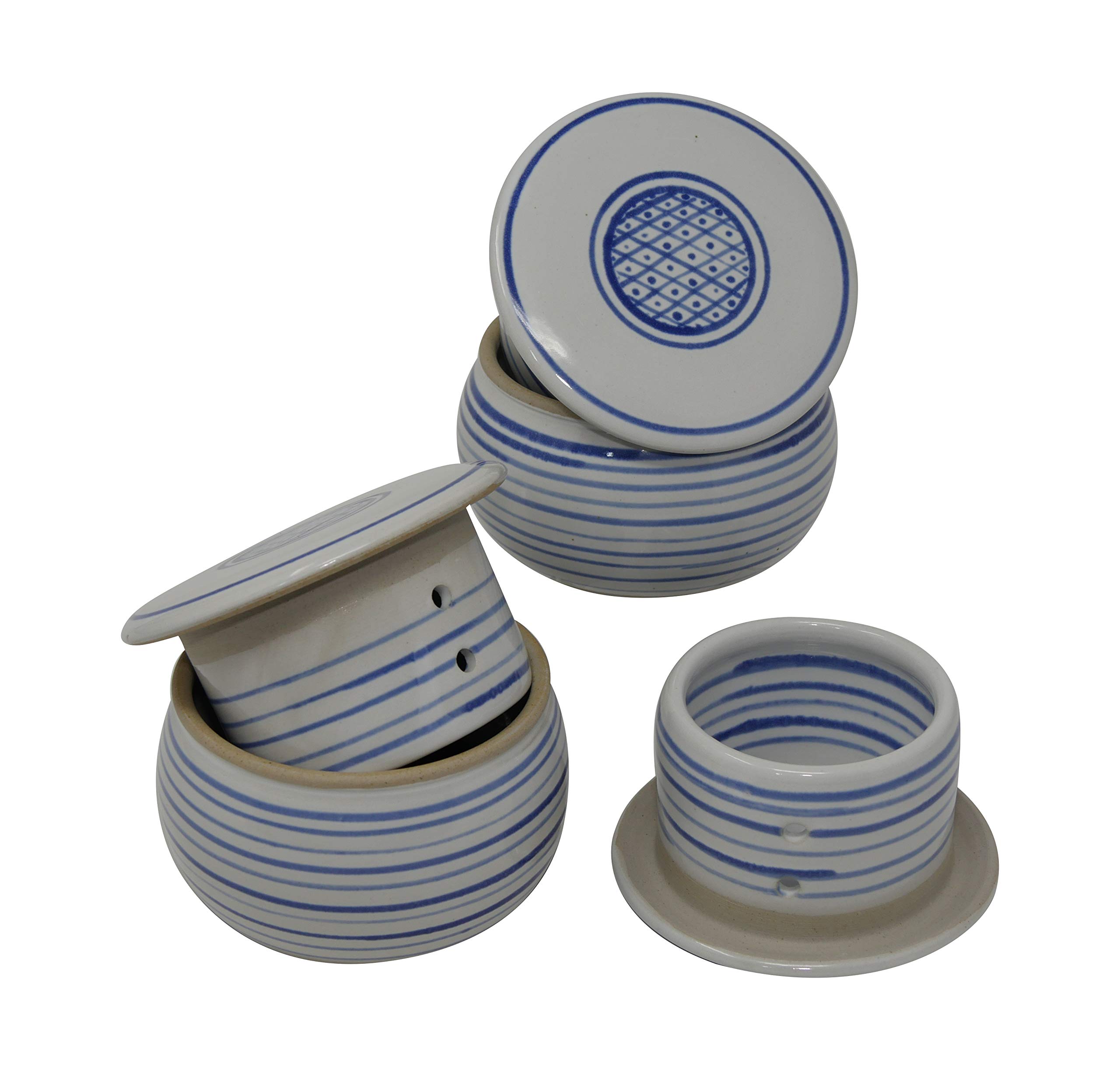 Original Französische Wassergekühlte Butterdose Aus Keramik – Immer Streichfähige Butter, Ca. 125 G, Spülmaschinenfest (Handgefertigtes Unikat)