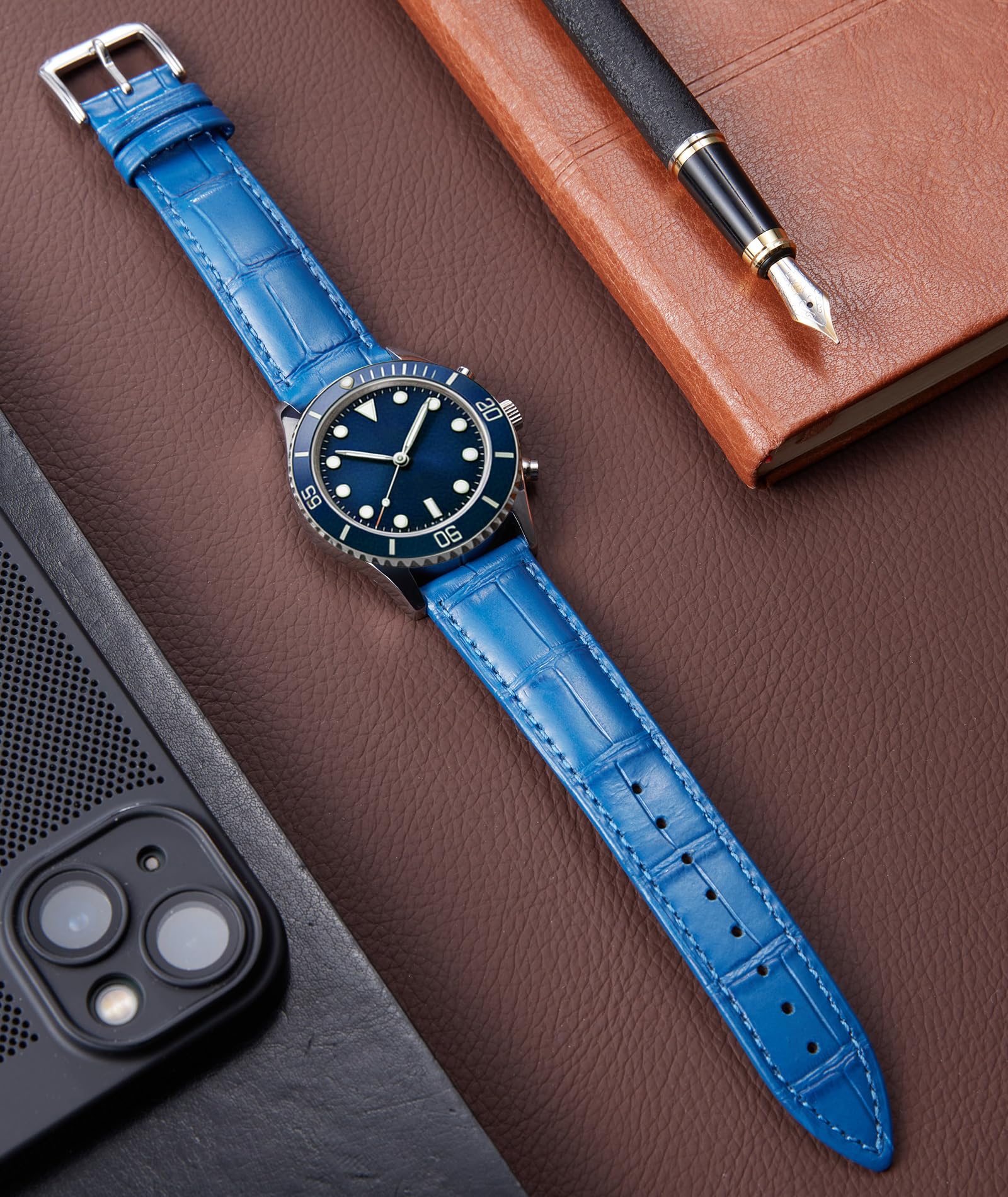 BINLUN Correa Reloj de Piel de Liberación Rápida Correas de Relojes de Cuero de Repuesto para Hombres y Mujeres con 12 Colores (10mm 12mm 14mm 15mm 16mm 17mm 18mm 19mm 20mm 21mm 22mm 23mm) — view 3