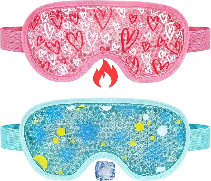 AUDFA Máscara de Gel para os Olhos Reutilizável, Compressa Fria e Morna, Pacote com 2