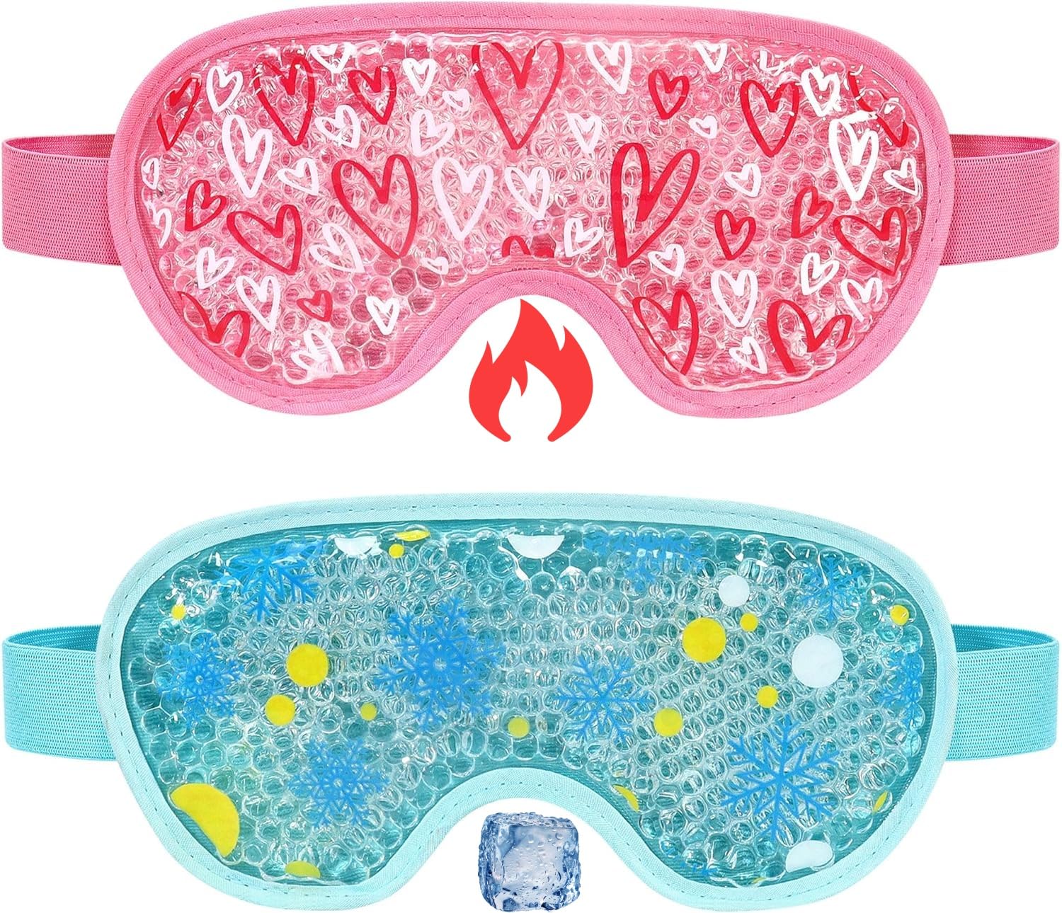 2 Pack Cooling Eye Mask Reusable Gel Eye Masks for Puffy Eyes Cold Warm Compress for Dry Eye