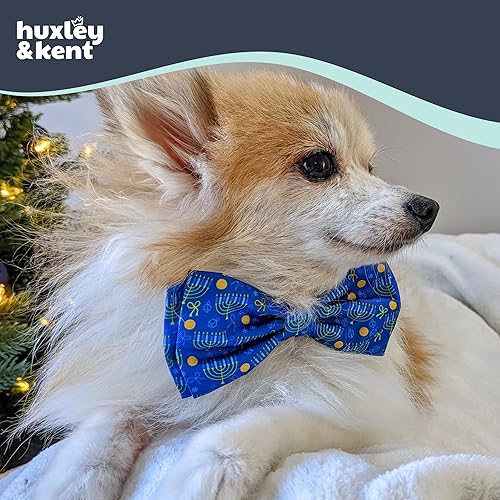 Miniatura 6 de Huxley & Kent Pajarita para mascotas  Hanukkah (extra grande)  Accesorio para el collar de pajarita de Hanukkah  Divertidas corbatas para perros y