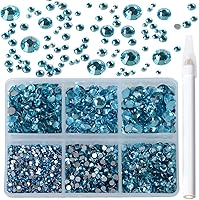 Vista 121 de 2880 diamantes de imitación para arte de uñas, sin termofijación, fijación con pegamento, cristales redondos de vidrio con base plana para hacer