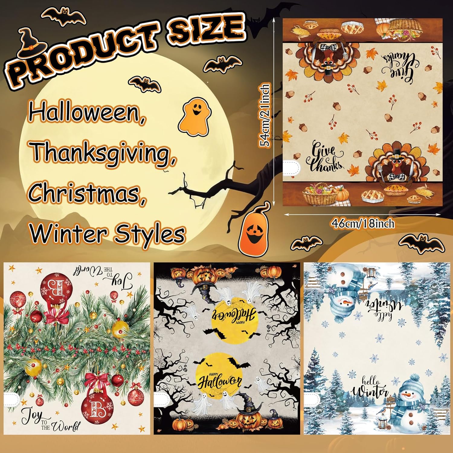 Dispowreath 4 Pcs Holiday Mailbox Covers Magnetic Standard Size 18 x 21 Inch Valentine's Day Easter Irish Spring Magnetic Covers Mailbox Wraps for Garden Yard Outdoor Decor(Classic Style)