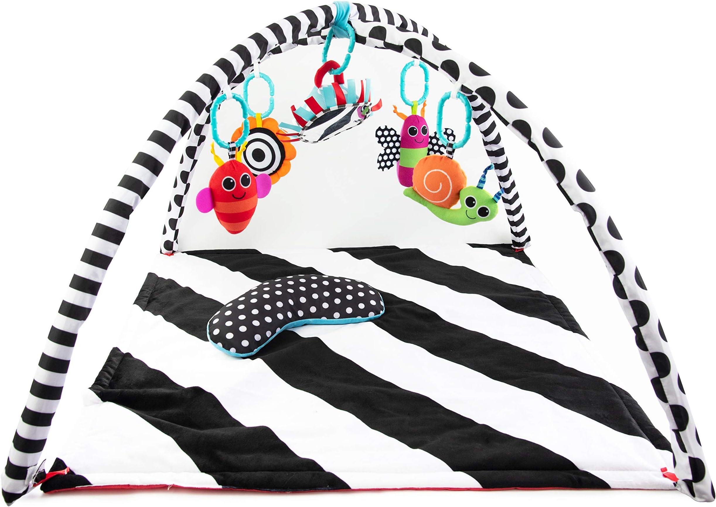 Black & White Tummy Time Playmat for Tummy or Back Play with Detachable Toys, Ages 0+ Months