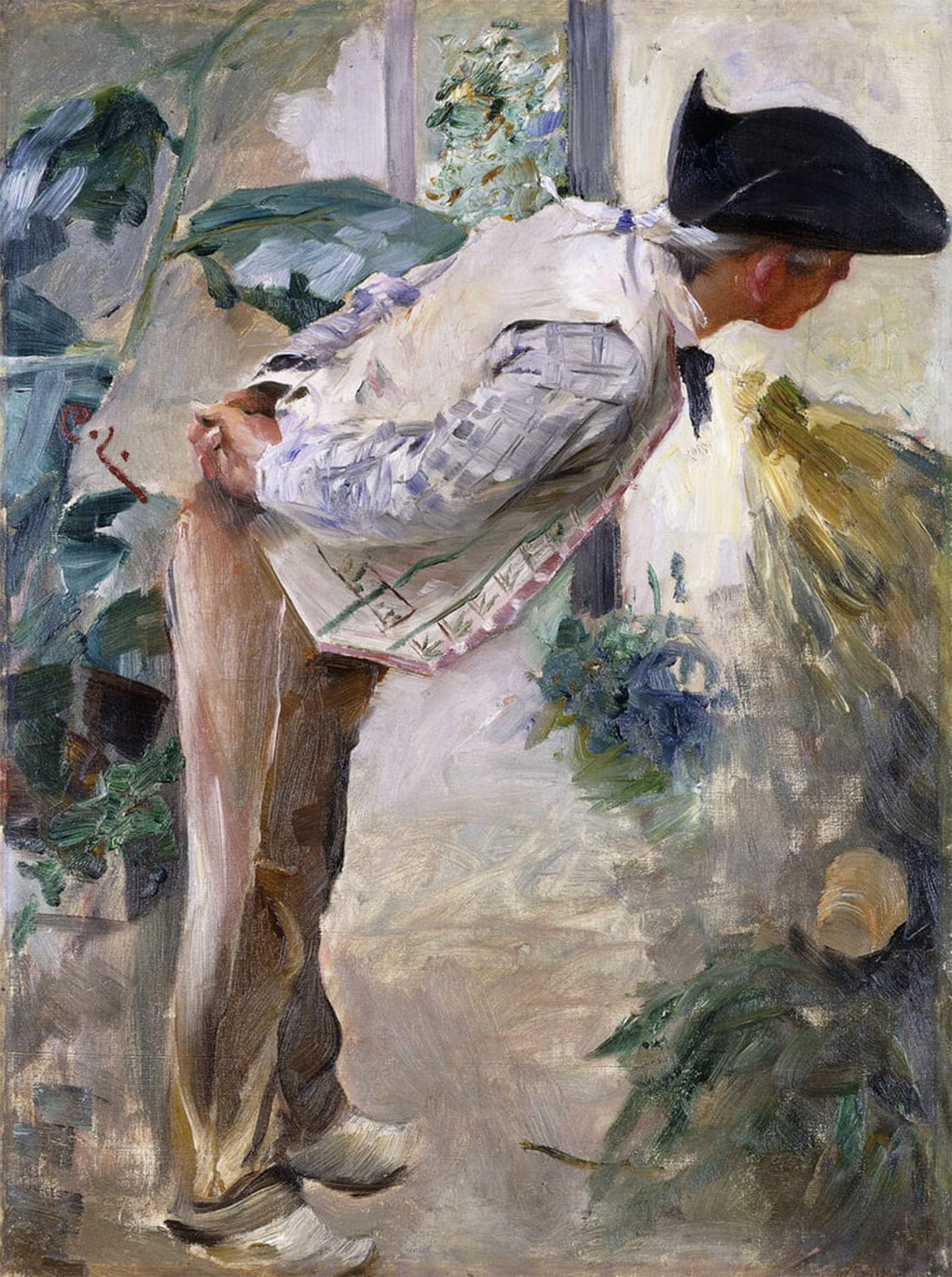 SERENDIPITP Abstract Painting Mural Print Picture Wall Decor Painting The gardener Tradgardsmastaren, by Carl Larsson Vintage Wall Artwork for Home Decor 60x90cm