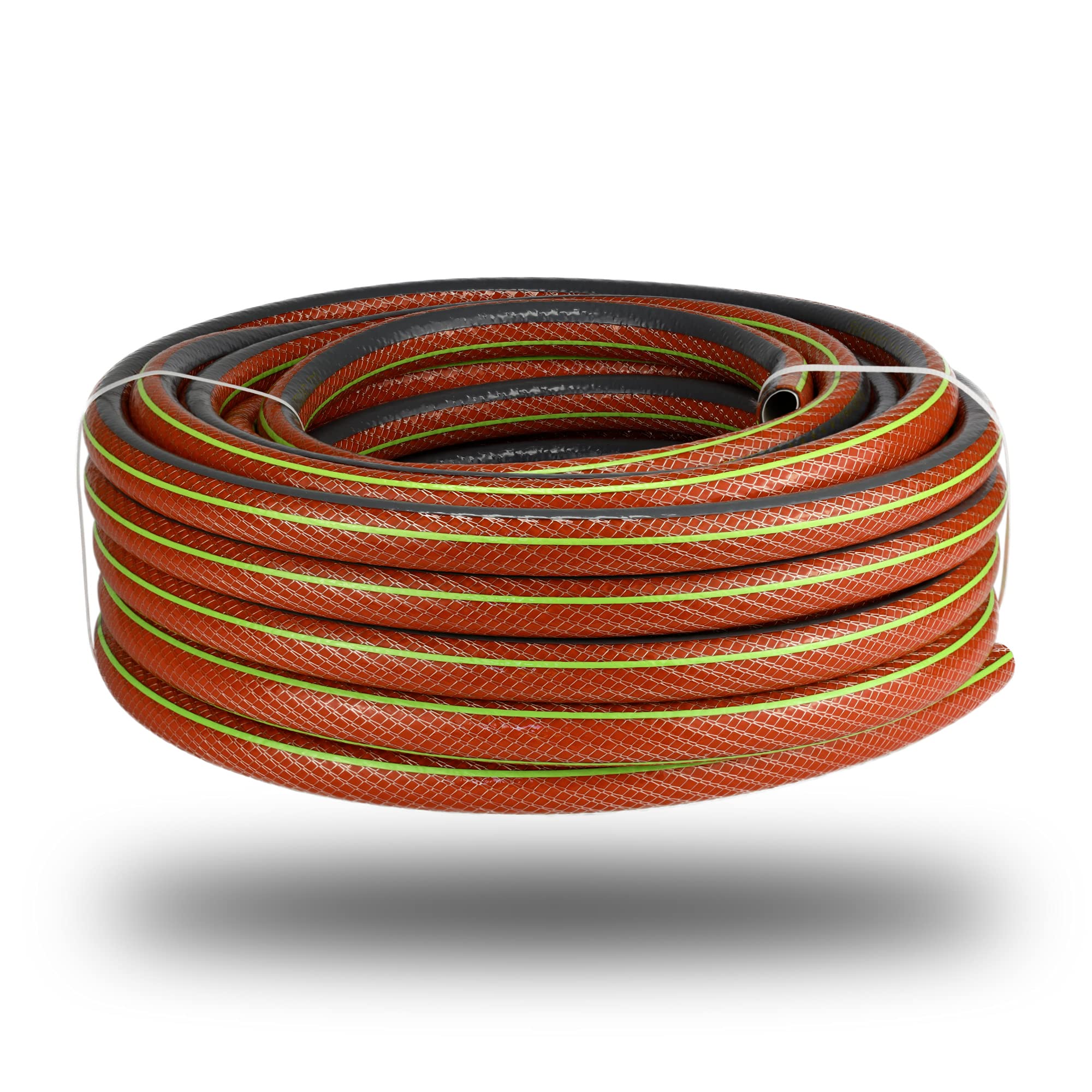Flexible 6-Layers Hose 1/2inch (12.5mm), 15m-100m Water Hose Pipe for Home Garden Patio Cleaning, Keeps its Shape, up to 25 bar Pressure, Durable Spiral mesh Textile (15)