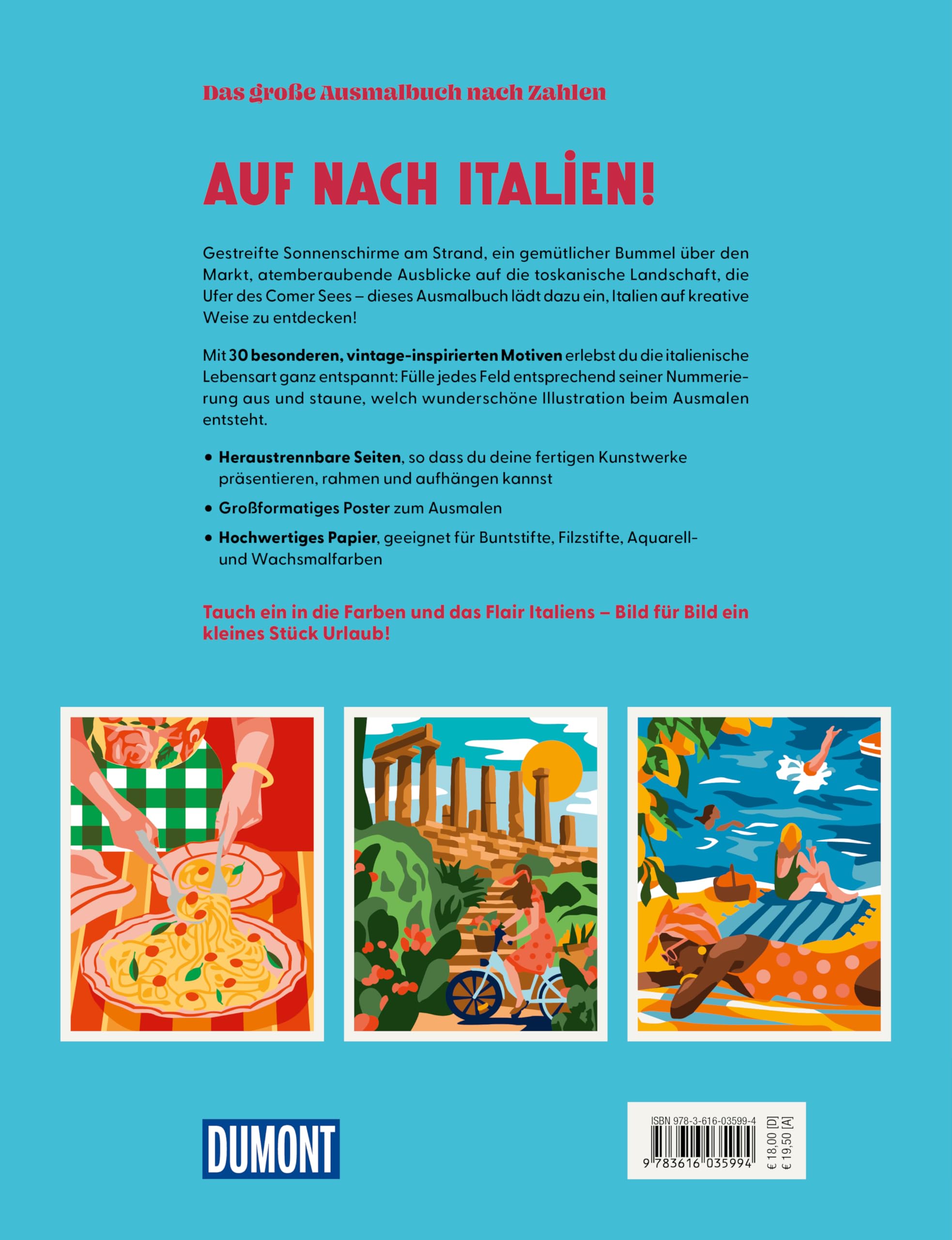 Italien - Das große Ausmalbuch nach Zahlen (DUMONT Geschenkbuch)