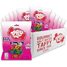 Salt Water Taffy Individually Wrapped Sour Sassy Fruit Taffy Mix 3.5 oz Pack of 12 by Taffy Town | Gourmet Saltwater Taffy Candy Bulk Pack| Made in USA