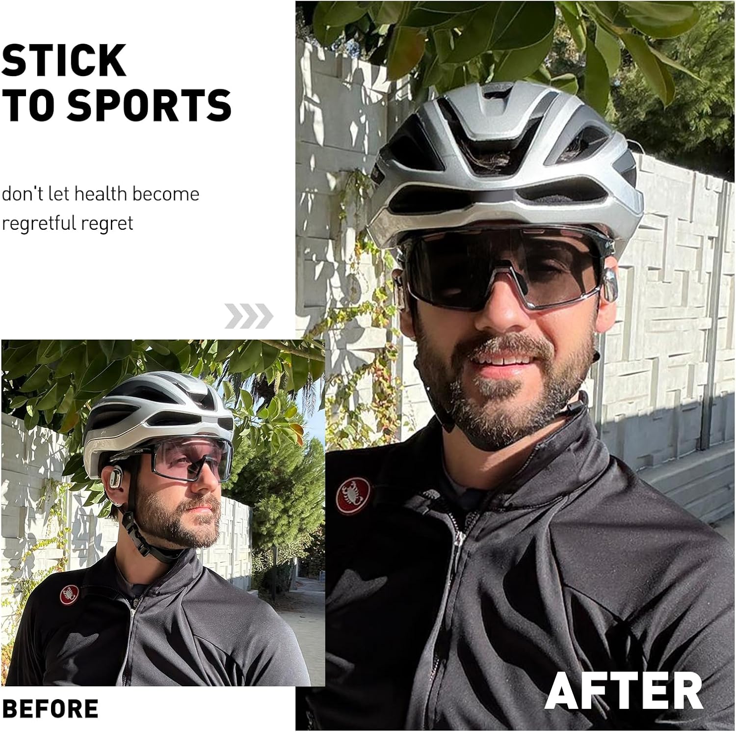 SCVCN Photochromic Cycling Glasses Sport Sunglasses Clear MTB BMX Men Women Running Driving S145 - Image 2