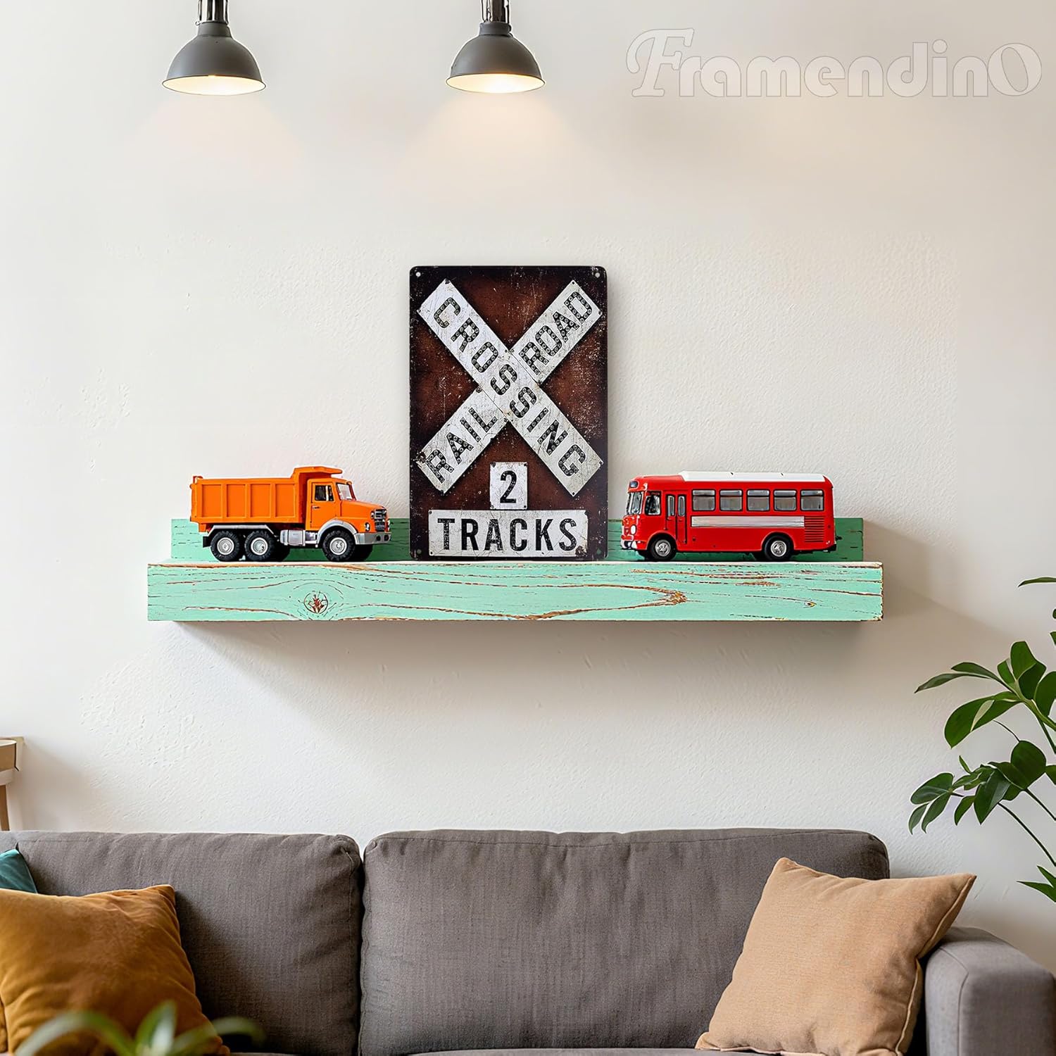 Framendino, Railroad Crossing Tin Sign Vintage Metal Wall Decor for Home - Image 8