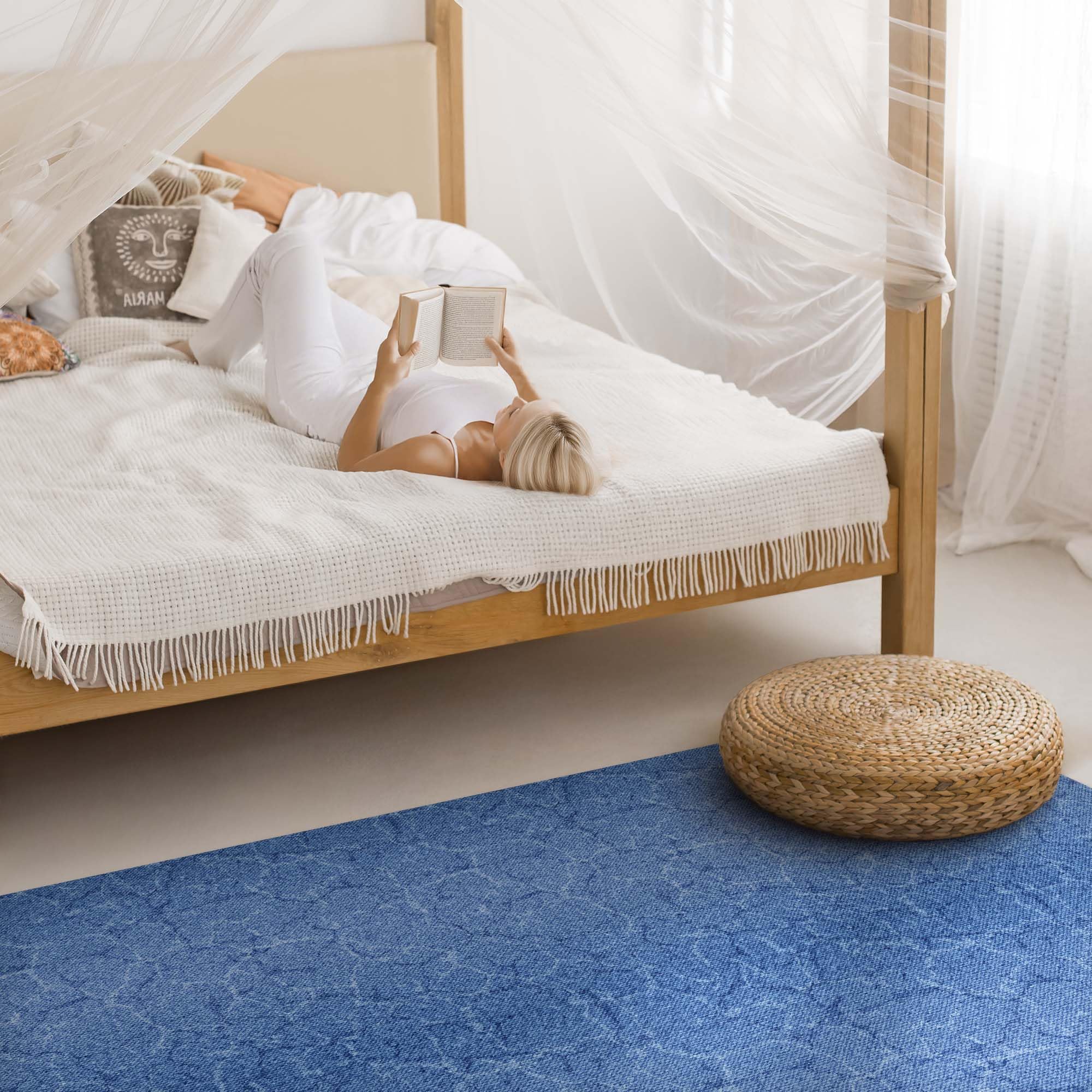 Alfombra Vinílica 60x90 cm Rectangular para Cocina Salón y Dormitorio Decoración de Interiores de Material Sintético de Calidad Impermeable PCV Fácil Limpieza - Fondo Agrietado